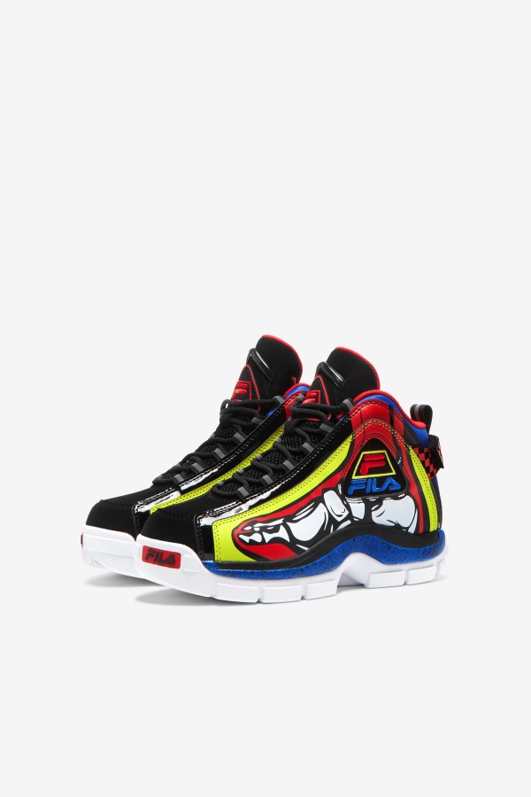 Big Kids\' Grant Hill 2 Racing White/Lime Punch/Blue Fila Outlets