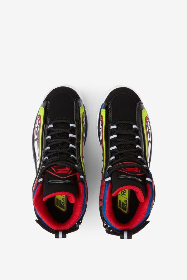 Big Kids\' Grant Hill 2 Racing White/Lime Punch/Blue Fila Outlets