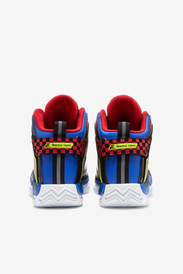 Big Kids\' Grant Hill 2 Racing White/Lime Punch/Blue Fila Outlets