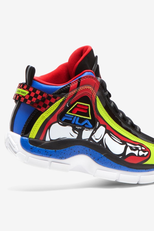 Big Kids\' Grant Hill 2 Racing White/Lime Punch/Blue Fila Outlets