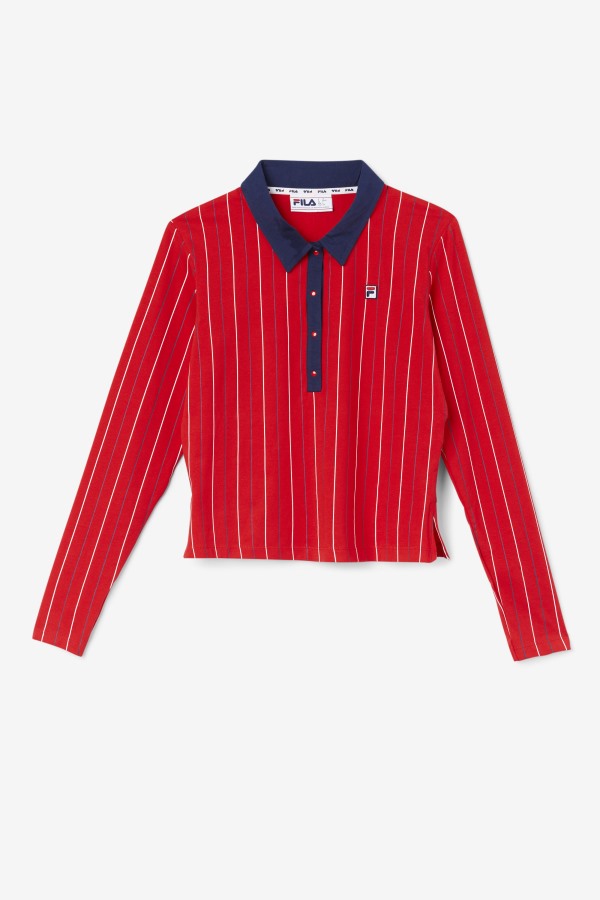 Red Jada Long Sleeve Polo Fila Outlets