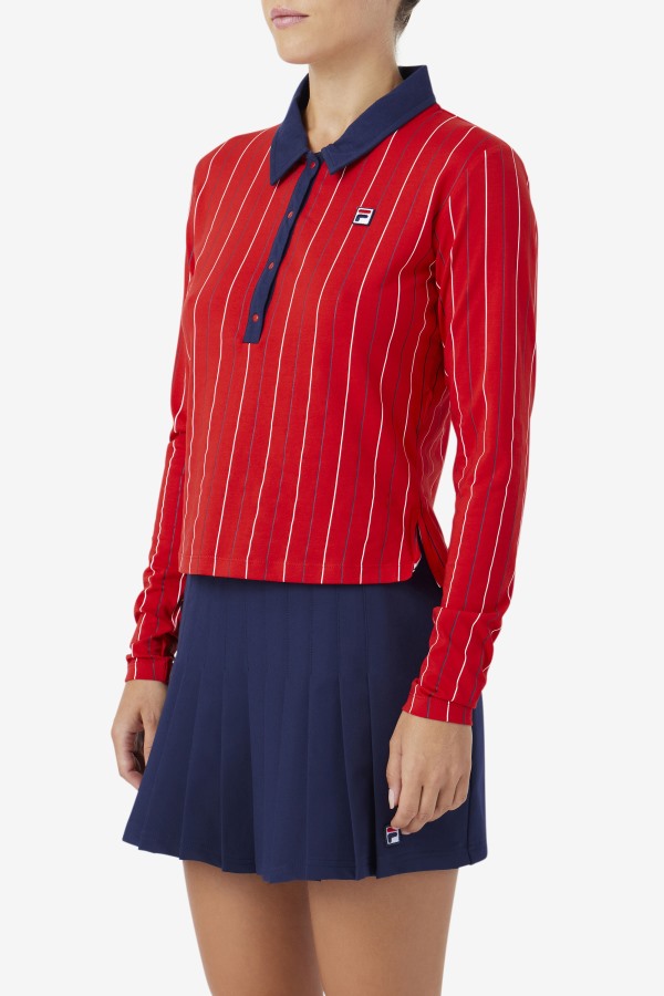Red Jada Long Sleeve Polo Fila Outlets