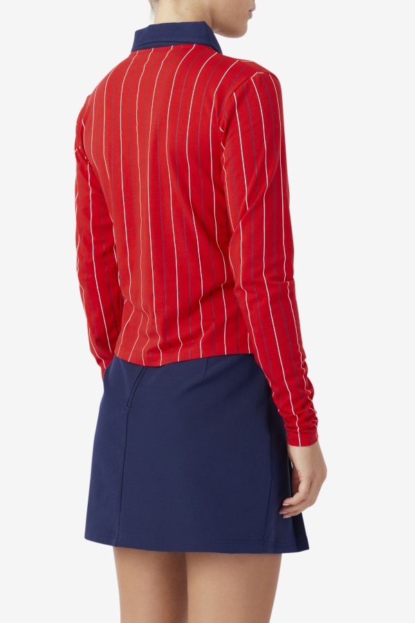 Red Jada Long Sleeve Polo Fila Outlets