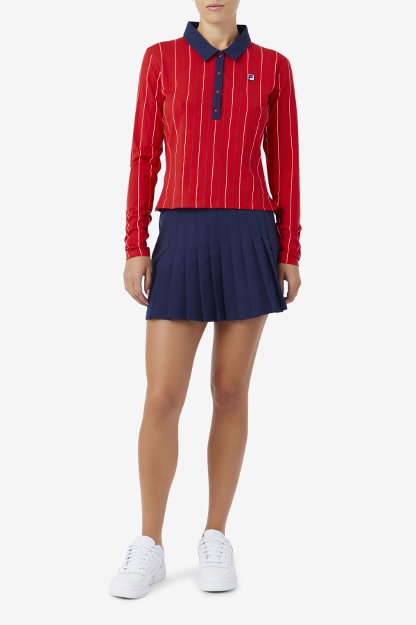 Red Jada Long Sleeve Polo Fila Outlets