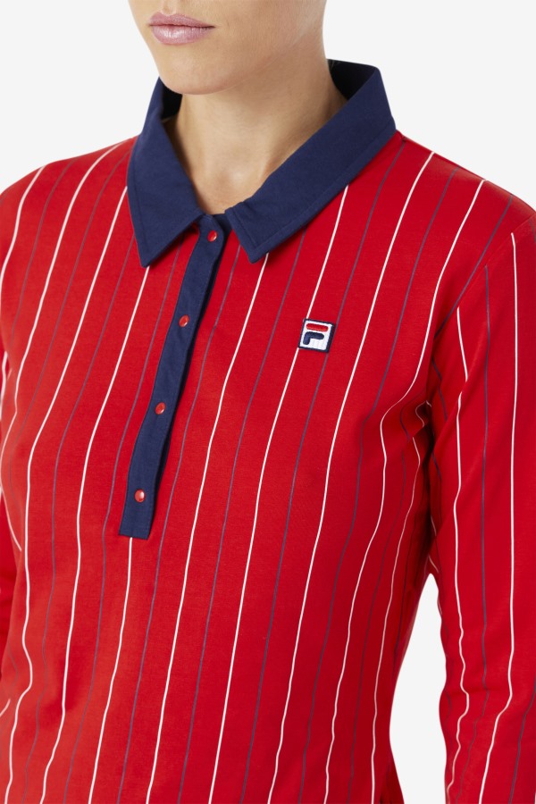 Red Jada Long Sleeve Polo Fila Outlets