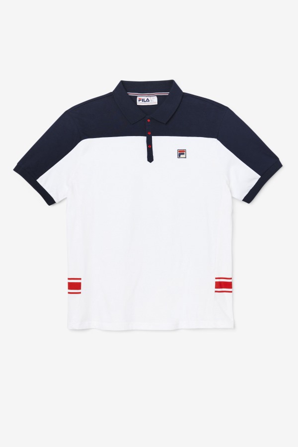 mivvi Polo Fila Outlets White/Navy/Red