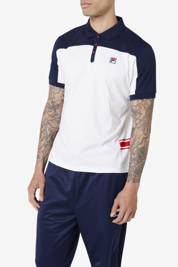 mivvi Polo Fila Outlets White/Navy/Red