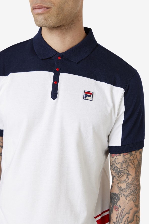mivvi Polo Fila Outlets White/Navy/Red