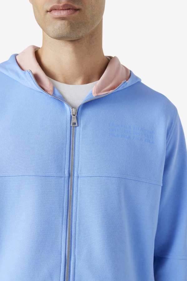Fila Outlets Kayra Full Zip Hoodie Cornflower Blue/Coral Cloud