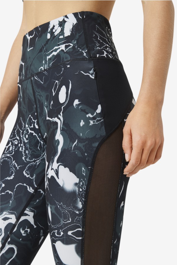 Forza Contrast 7/8 Leggings Fila Outlets Black Marble