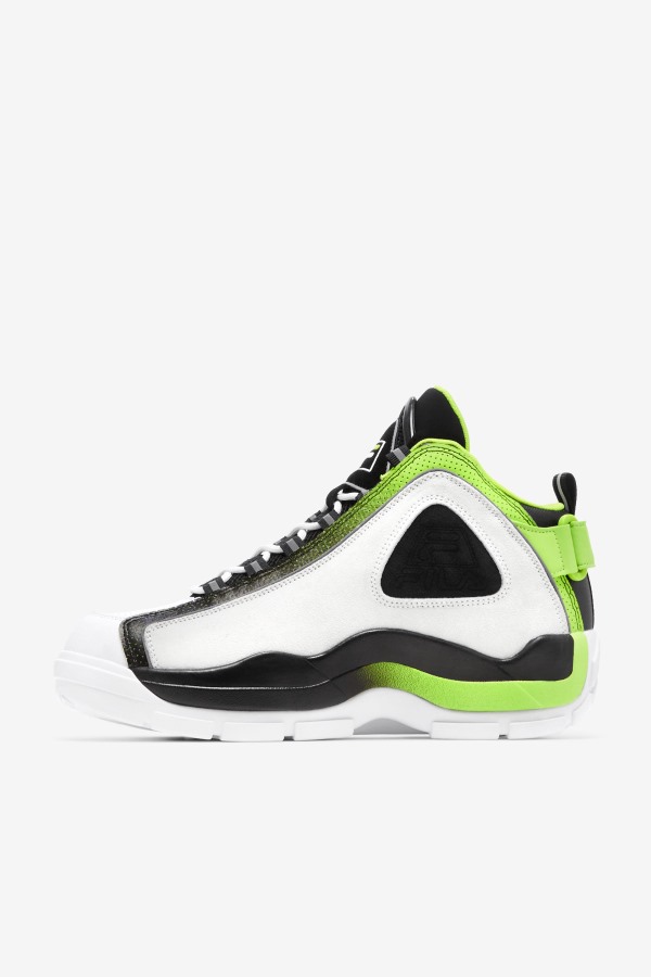 Men\'s Grant Hill 2 Fila Outlets White/Black/Acid Lime
