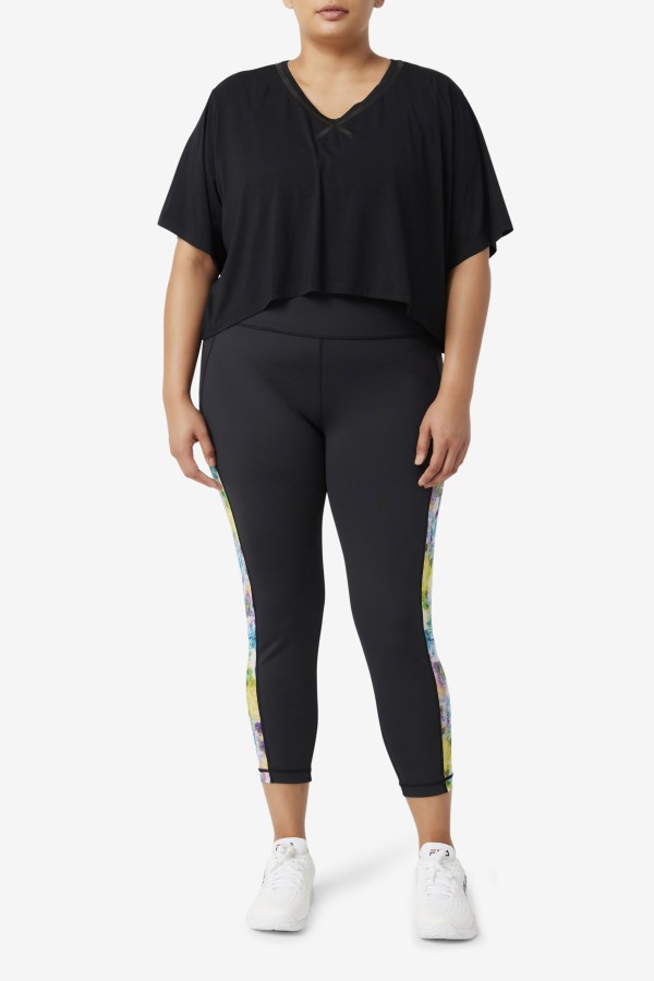 Black Fila Outlets Fi-Lux Hi-Low Crop Top