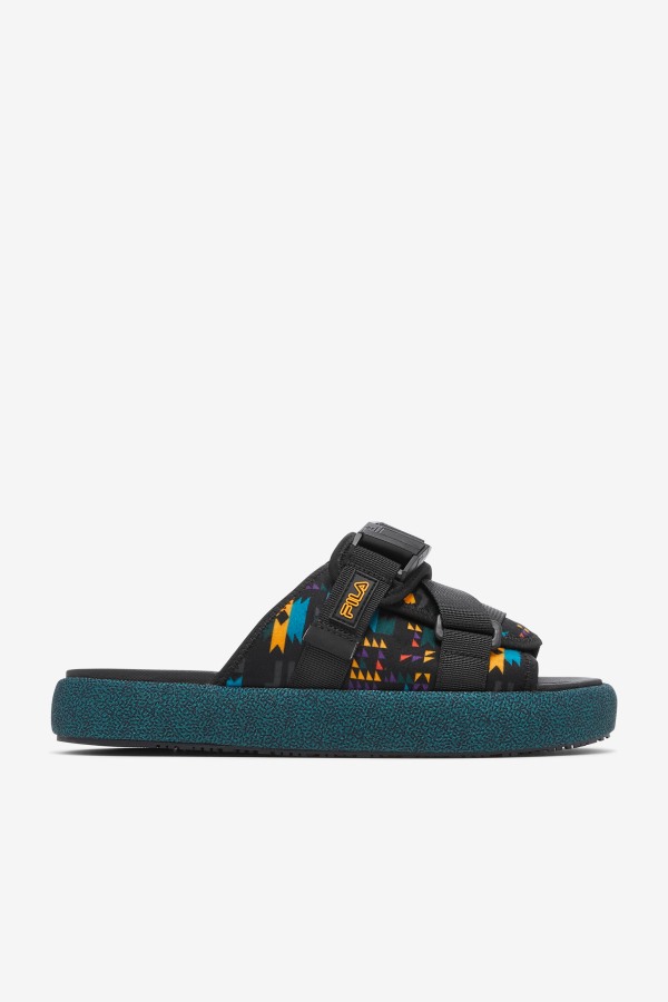 Black/June Bug/Saffron Fila Outlets Men's Atlas Slide