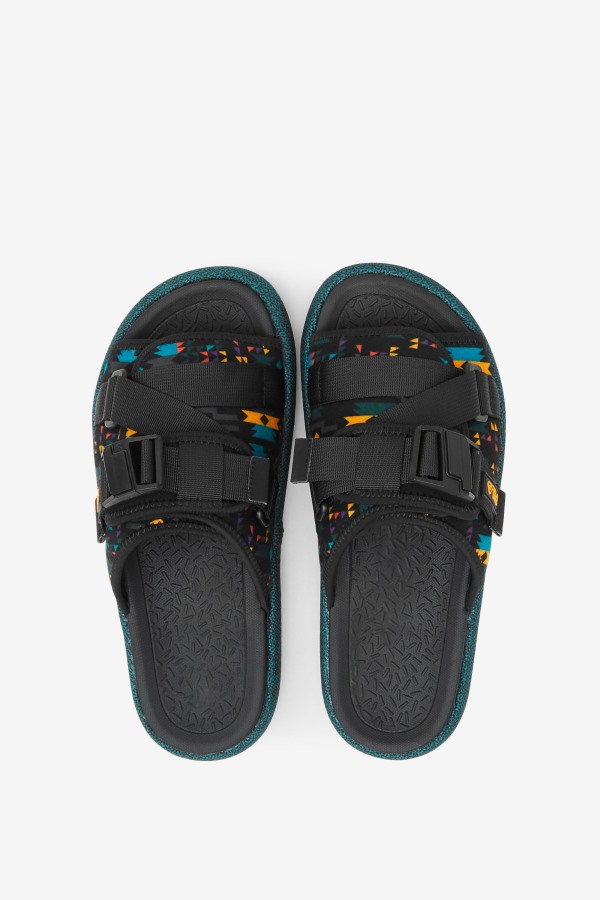Black/June Bug/Saffron Fila Outlets Men\'s Atlas Slide
