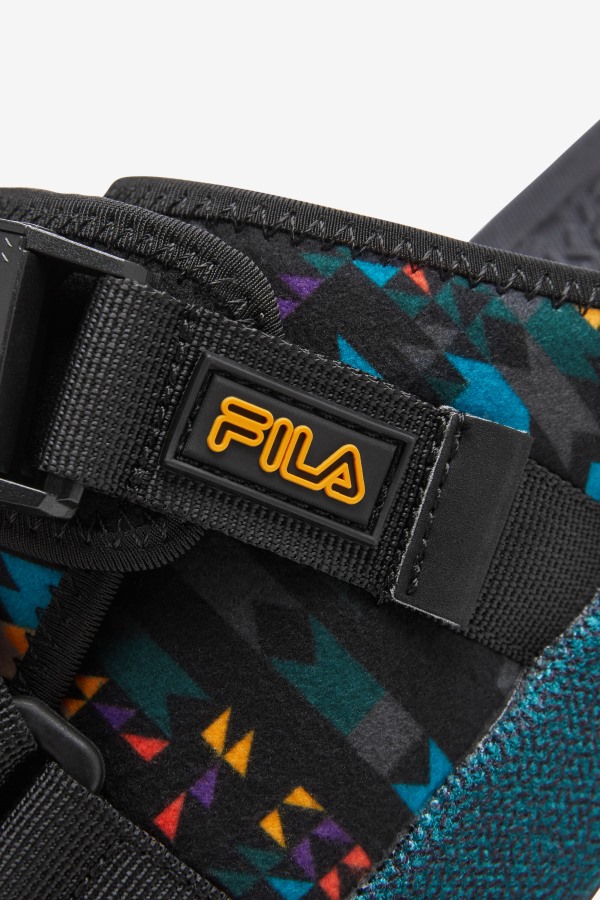 Black/June Bug/Saffron Fila Outlets Men\'s Atlas Slide