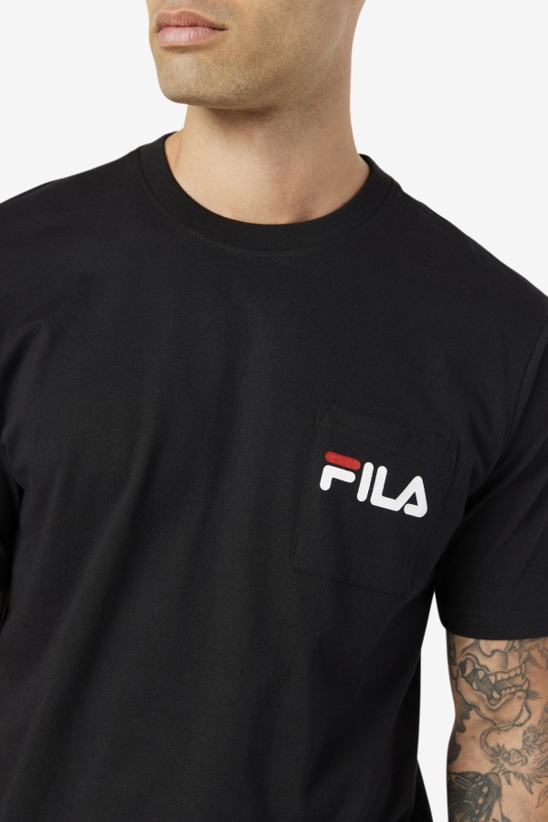Fila Outlets Curtis Pocket Tee Black/White/June Bug