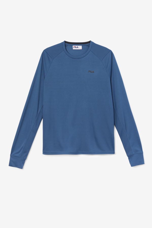 Fila Outlets Jazam Long Sleeve Crew Majolica Blue/Black