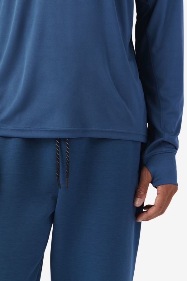 Fila Outlets Jazam Long Sleeve Crew Majolica Blue/Black