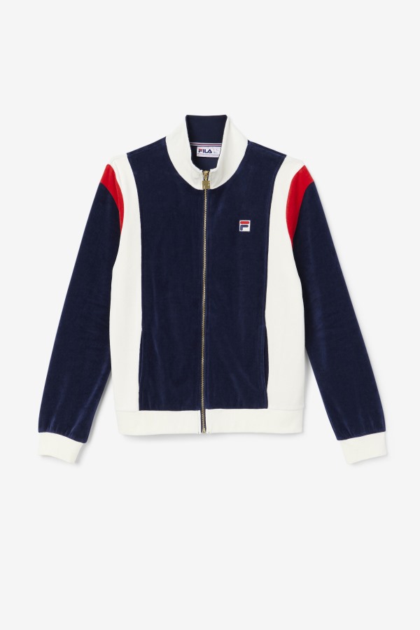 Navy/Egret/Red Floyd Velour Jacket Fila Outlets