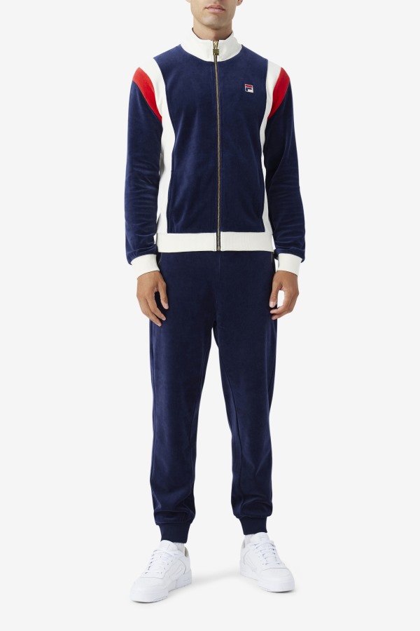 Navy/Egret/Red Floyd Velour Jacket Fila Outlets