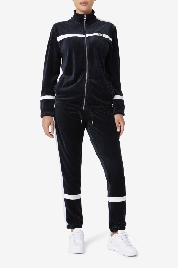 Ravid Velour Pant Fila Outlets Black/Skyway/White