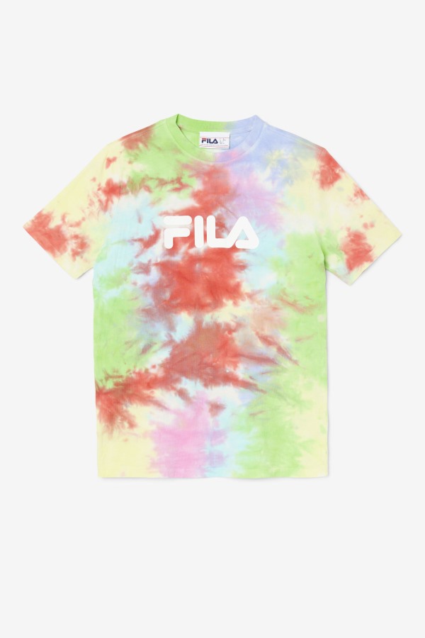 Fila Outlets Alivia Tie Dye Tee Green/White/Periwinkle/Red