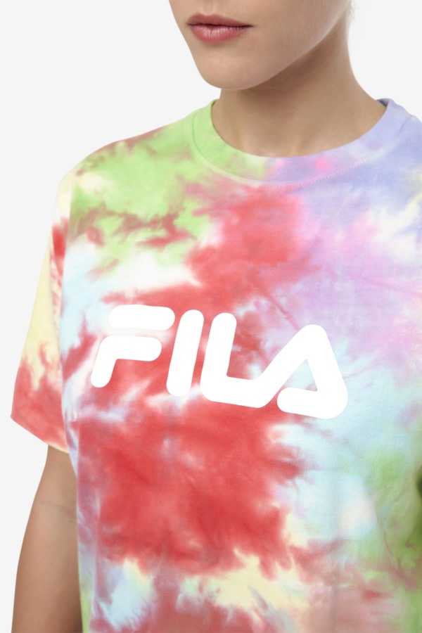 Fila Outlets Alivia Tie Dye Tee Green/White/Periwinkle/Red