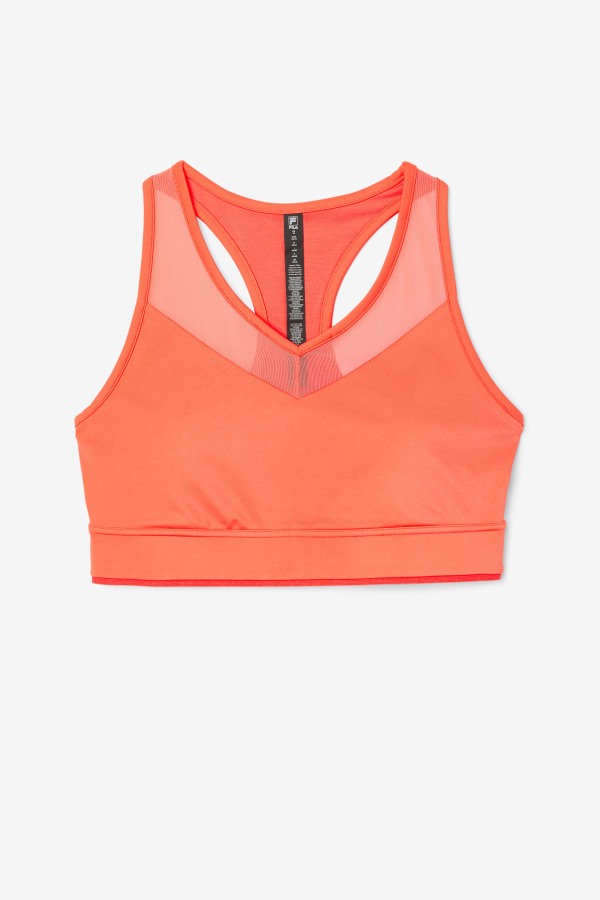 Fila Outlets Uplift Racerback Bra Top Hot Coral