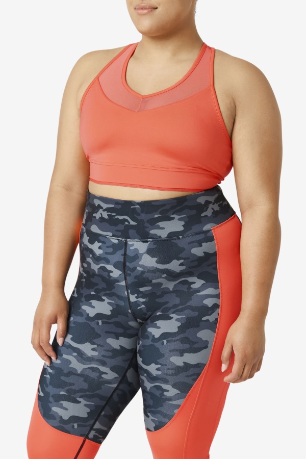 Fila Outlets Uplift Racerback Bra Top Hot Coral