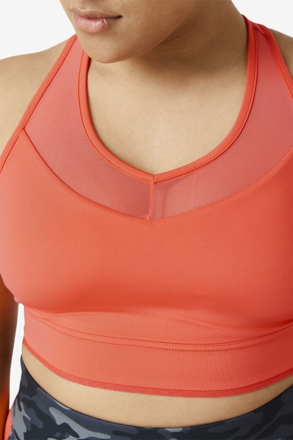 Fila Outlets Uplift Racerback Bra Top Hot Coral