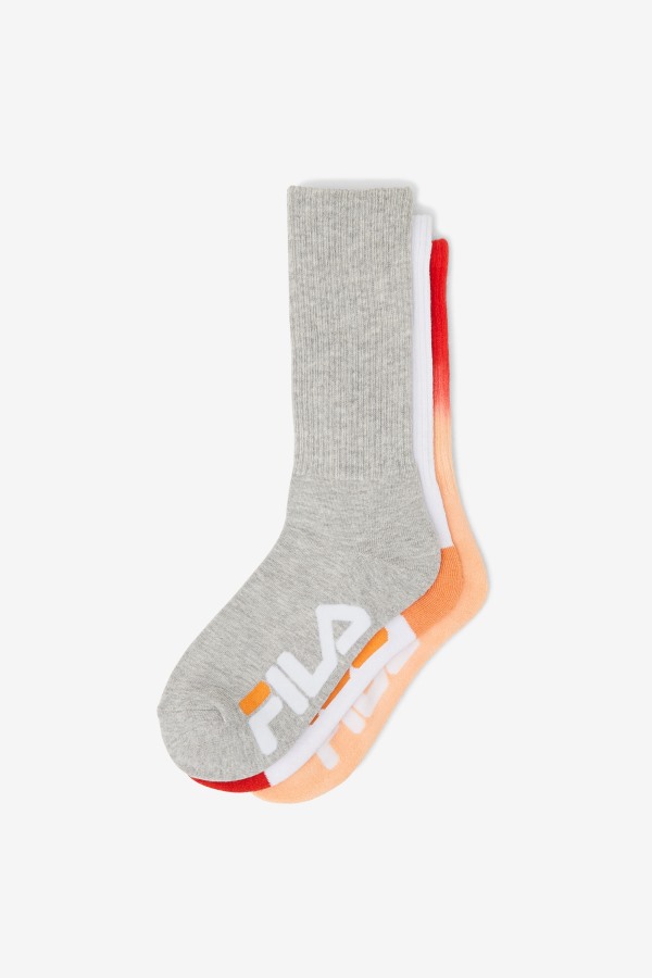 Women\'s Dip Dye Crew Sock 3-Pack Peach Fila Outlets