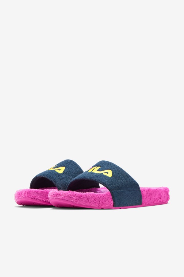 Fila Outlets Terry Drifter Slide Ocean/Purple/Yellow