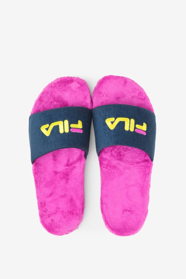 Fila Outlets Terry Drifter Slide Ocean/Purple/Yellow
