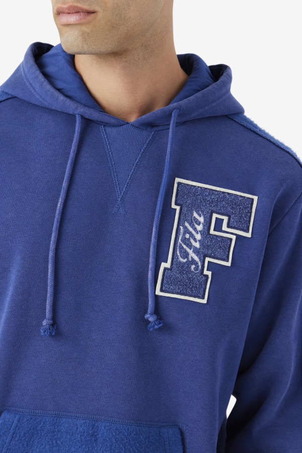 Bryson Vintage Wash Hoodie Fila Outlets Blue/Gardenia