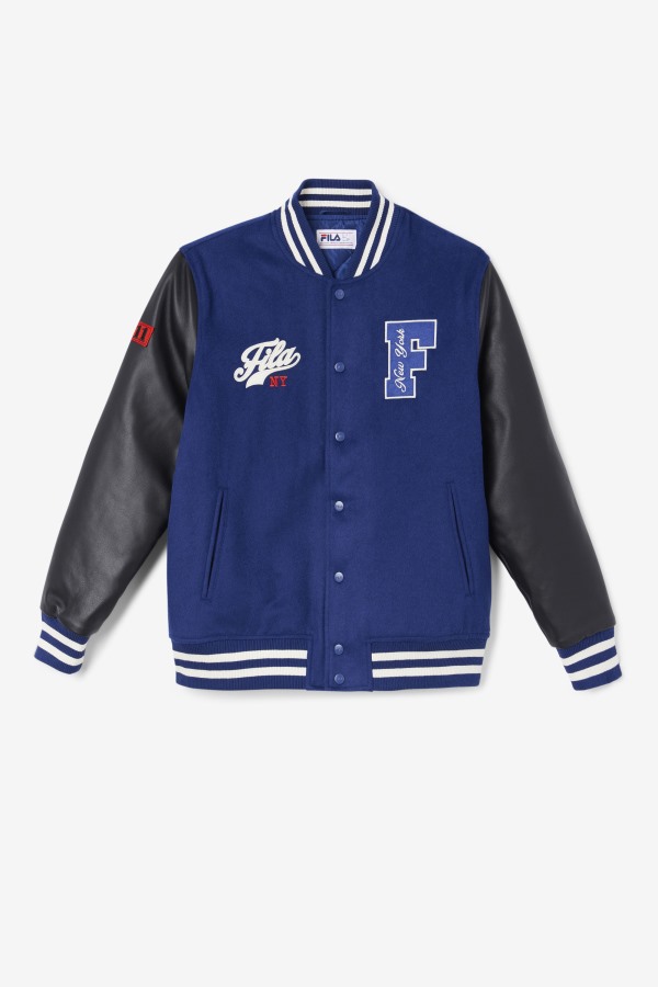 Fila Outlets Josh Varsity Jacket Blue/Black