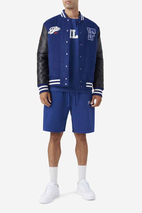 Fila Outlets Josh Varsity Jacket Blue/Black