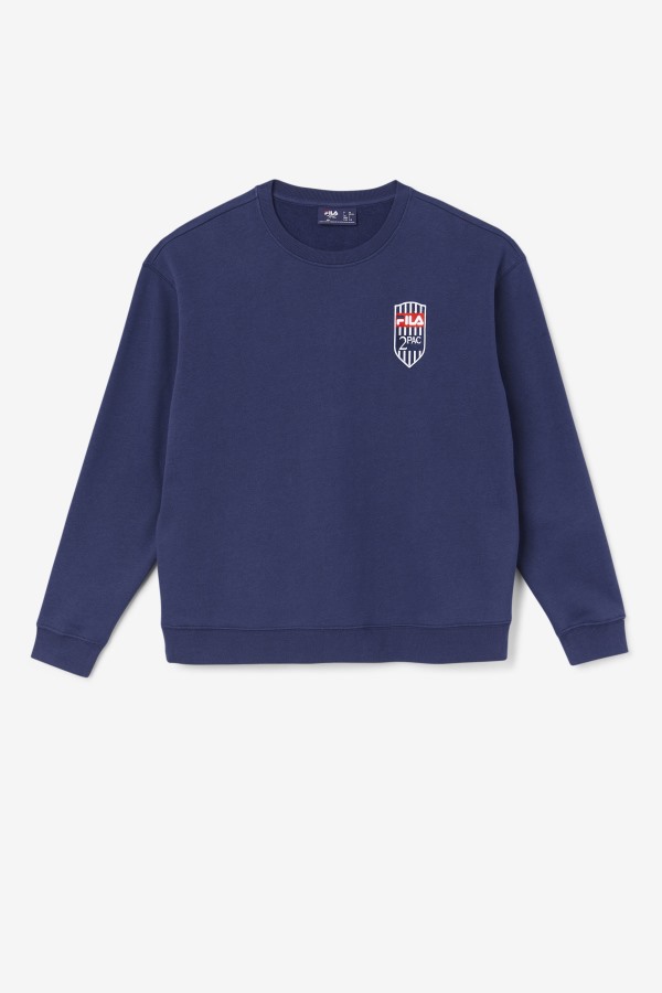 2Pac Fleece Patch Crew Fila Outlets Navy