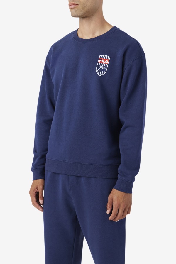 2Pac Fleece Patch Crew Fila Outlets Navy