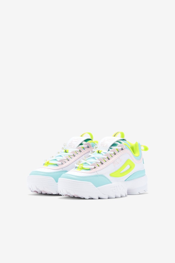 Fila Outlets White/Yellow/Blue Big Kids\' Disruptor 2 Premium