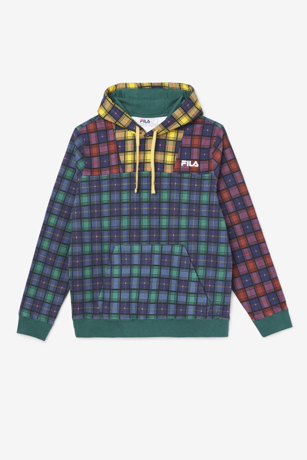 June Bug/Rhubarb/Navy Dorm Plaid Hoodie Fila Outlets