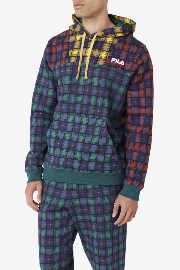 June Bug/Rhubarb/Navy Dorm Plaid Hoodie Fila Outlets