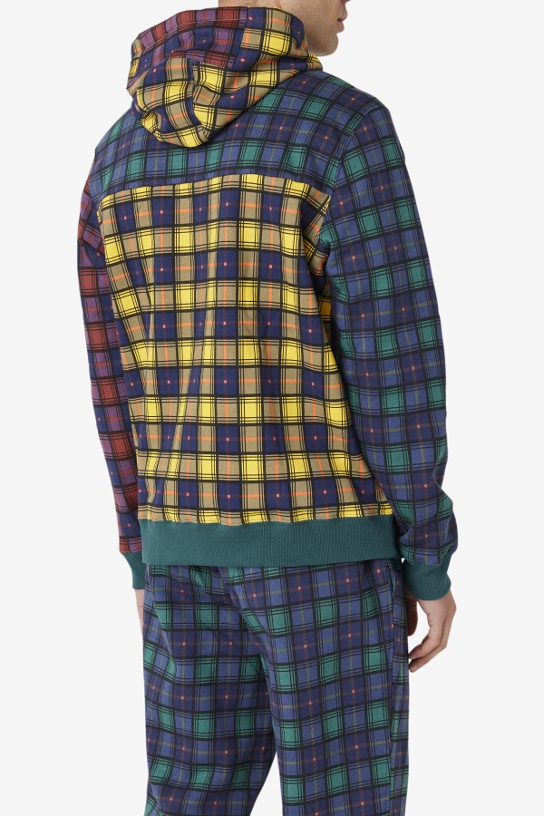 June Bug/Rhubarb/Navy Dorm Plaid Hoodie Fila Outlets