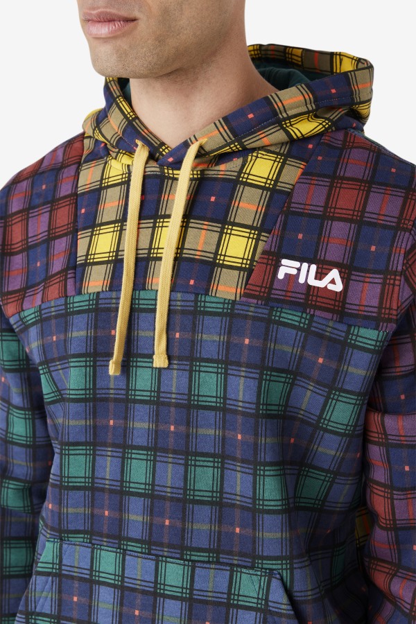 June Bug/Rhubarb/Navy Dorm Plaid Hoodie Fila Outlets