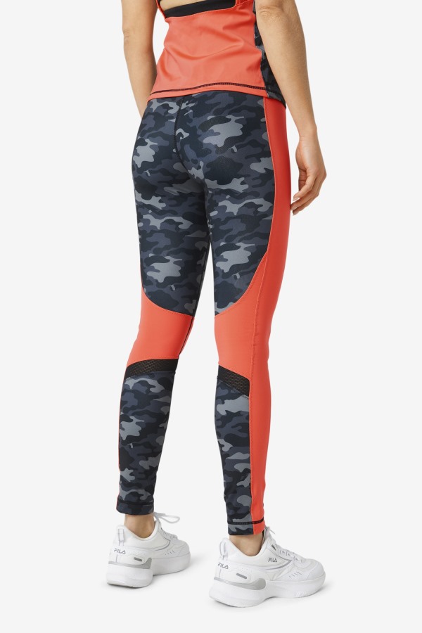 Forza Color Blocked Legging Fila Outlets Dark Camo/Coral/Black