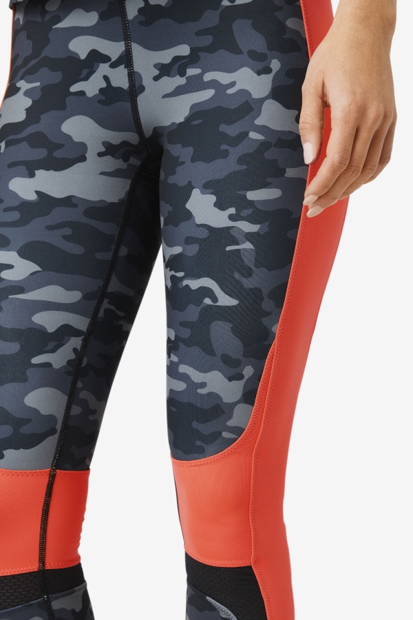 Forza Color Blocked Legging Fila Outlets Dark Camo/Coral/Black