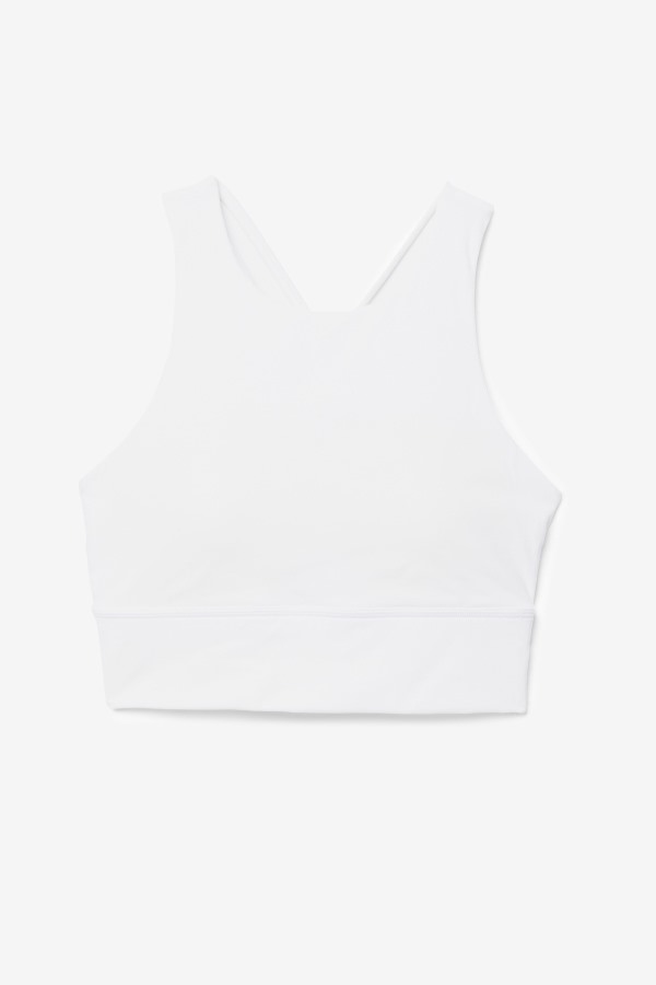 White Fila Outlets Uplift High Neck Sports Bra