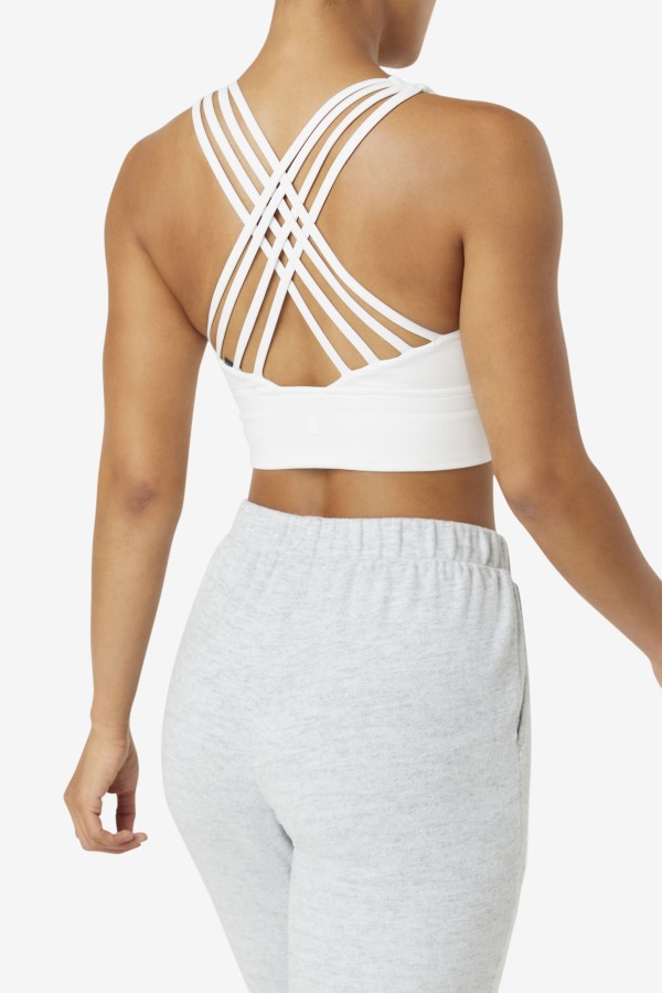 White Fila Outlets Uplift High Neck Sports Bra