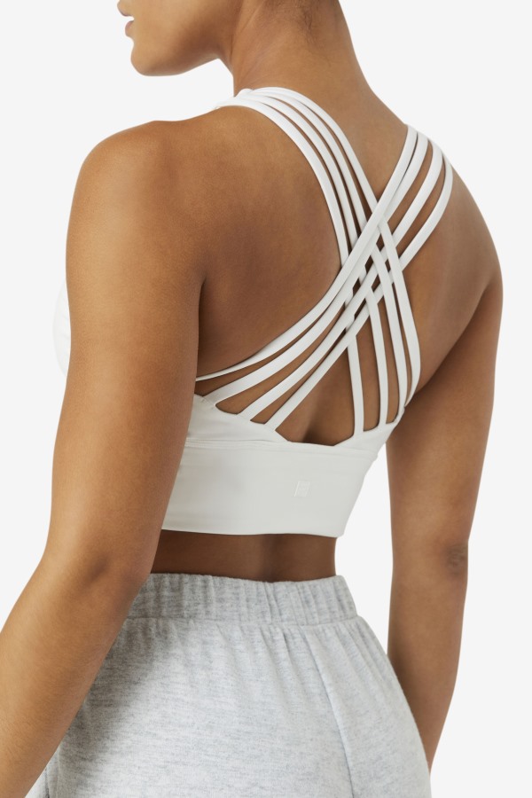 White Fila Outlets Uplift High Neck Sports Bra