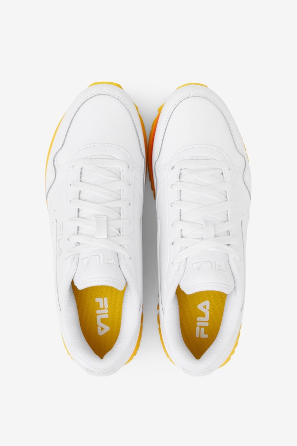 Women\'s Orbit Stripe White/Rhubarb/Lemon Fila Outlets
