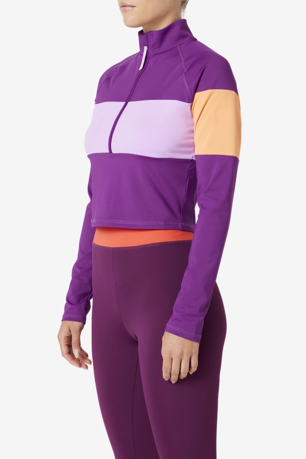 Fila Outlets Jaida Based Layer Half Zip Charisma/Crocus Petal/Cayenne